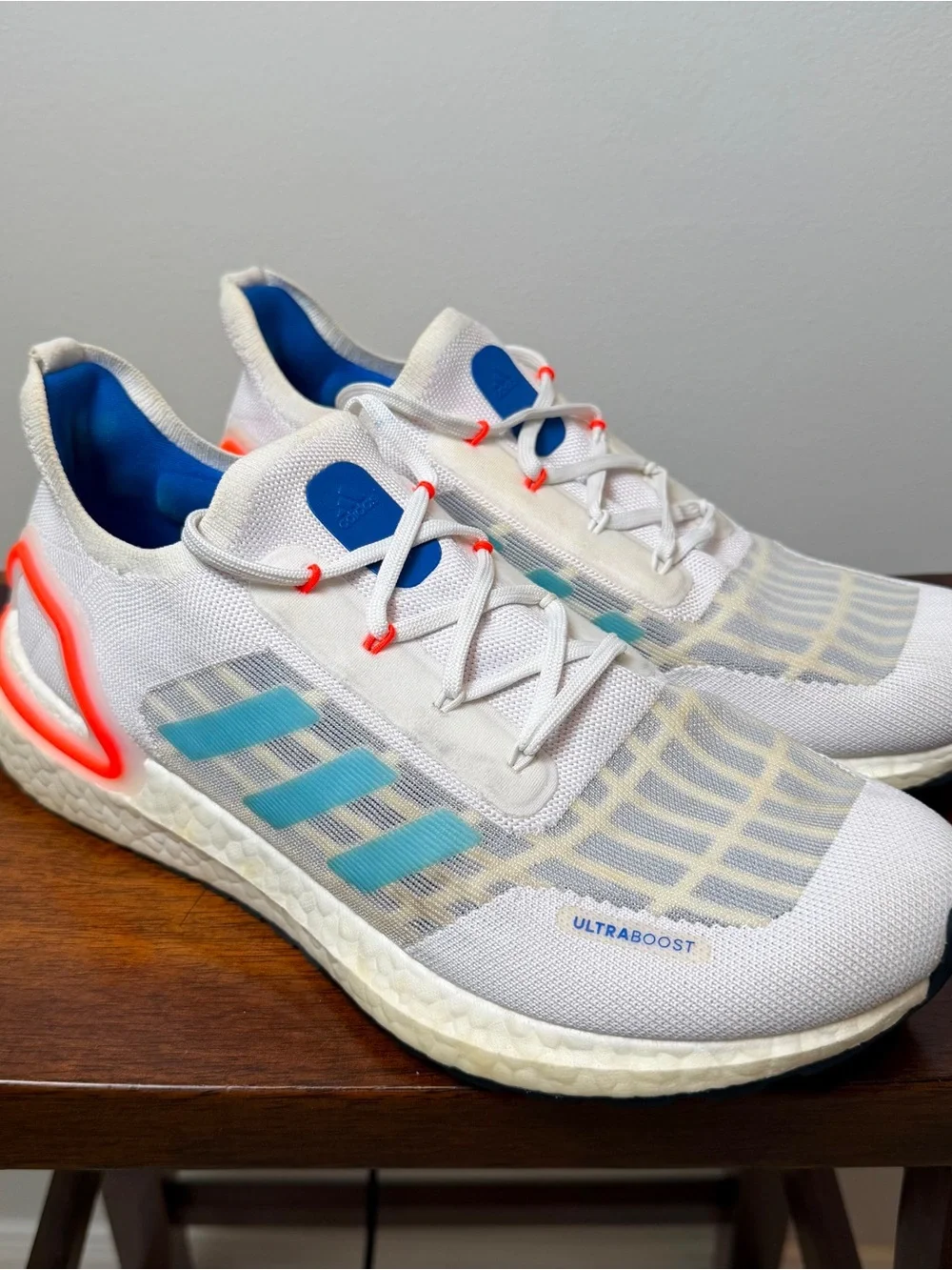 adidas Ultraboost Summer.RDY FY3470 White Blue Orange Men’s Size 8 Running Shoes
